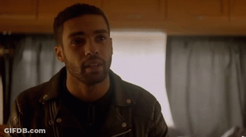 Man With Beard In Leather Jacket And Black Shirt GIF
