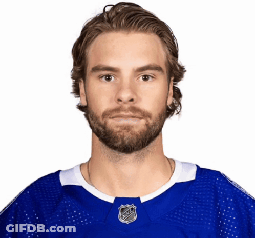 Man With Beard In NHL Jersey GIF