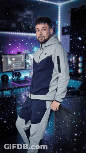 Man With Beard In Nike Hoodie GIF