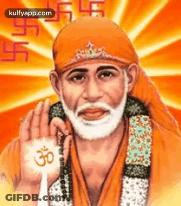 Man With Beard In Orange Turban Holding Rosary GIF