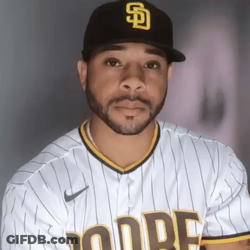 Man With Beard In Padres Baseball Uniform GIF