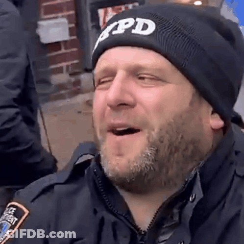 Man With Beard In PD Hat Smiling GIF