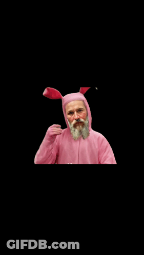 Man With Beard In Pink Bunny Suit It's Magic GIF