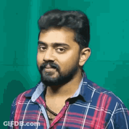 Man With Beard In Plaid Shirt GIF