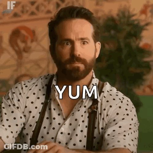 Man With Beard In Polka Dot Shirt Saying Yum GIF
