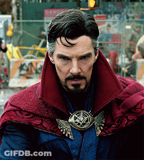 Man With Beard In Red Cape And Pendant GIF