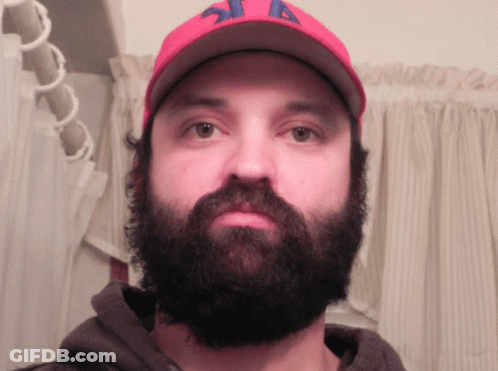 Man With Beard In Red Hat A GIF