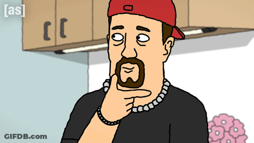 Man With Beard In Red Hat And Black Shirt GIF