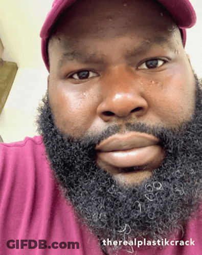 Man With Beard In Red Hat And Purple Shirt Saying Therealplastikcrack GIF