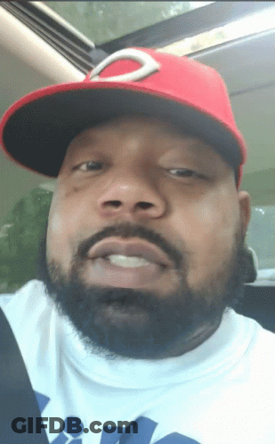 Man With Beard In Red Hat With White C GIF