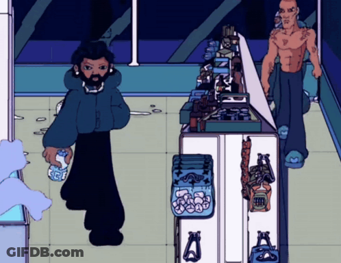 Man With Beard In Store Display GIF