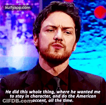 Man With Beard In Suit Says Stay In Character GIF