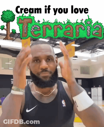 Man With Beard In Terraria Tank Top GIF