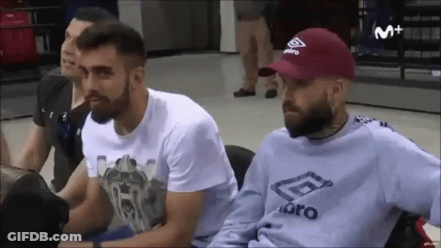Man With Beard In Umbro Hat And Sweatshirt GIF