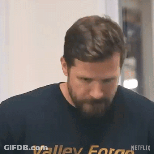 Man With Beard In Valley Force T-Shirt GIF