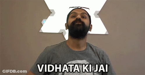 Man With Beard In Vidhata Ki Jai T-Shirt GIF