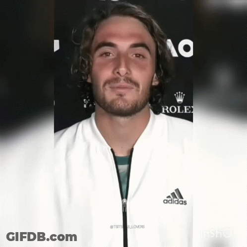 Man With Beard In White Adidas Jacket GIF