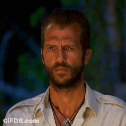 Man With Beard In White Shirt And Black Necklace GIF
