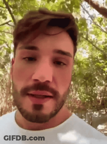 Man With Beard In White T-Shirt GIF