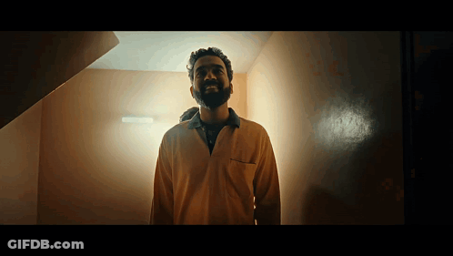Man With Beard In Yellow Shirt GIF