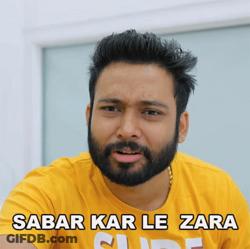 Man With Beard In Yellow Shirt Sabar Kar Le Zara GIF
