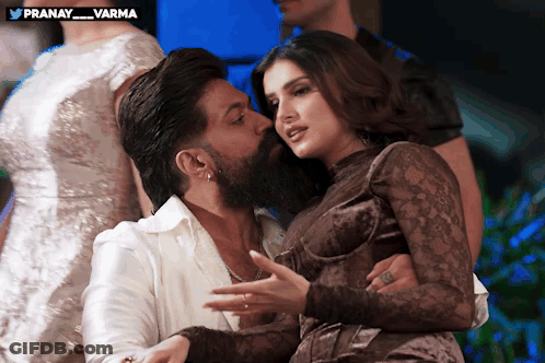 Man With Beard Kissing Woman On Cheek Pranay Varma GIF