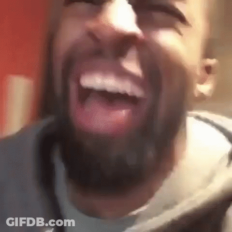 Man With Beard Laughing And Tongue Out GIF
