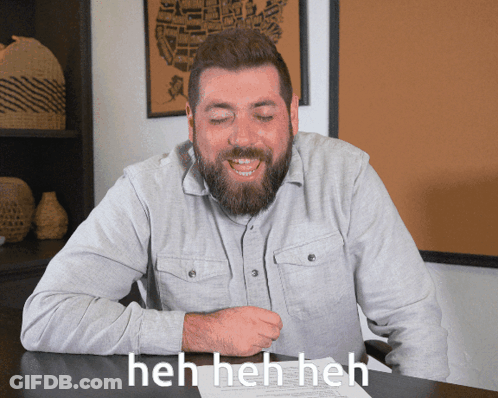 Man With Beard Laughing Heh Heh Heh GIF