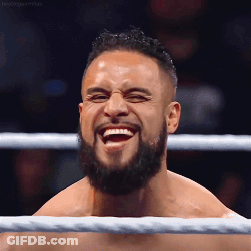 Man With Beard Laughing In Ring GIF