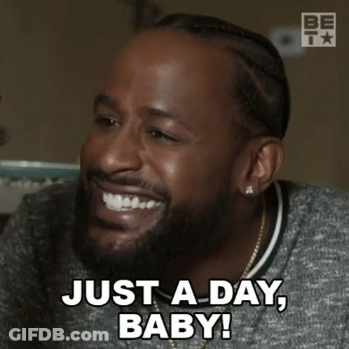 Man With Beard Laughing Says Just A Day Baby GIF