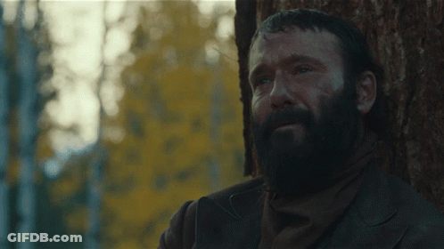 Man With Beard Leaning Against Tree Eyes Closed GIF