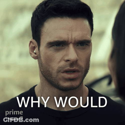 Man With Beard Looking At Woman Why Would GIF