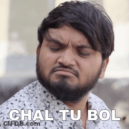 Man With Beard Making Funny Face Chal Tu Bol GIF