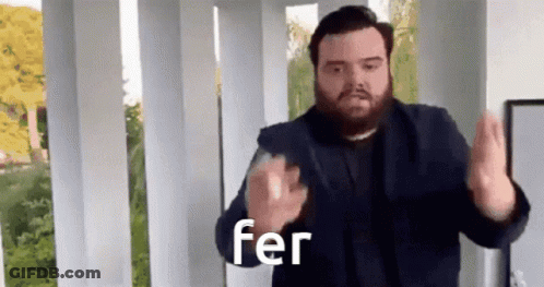 Man With Beard Making Funny Face Fer GIF