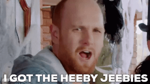 Man With Beard Making Funny Face Saying I Got The Heeby Jeebies GIF