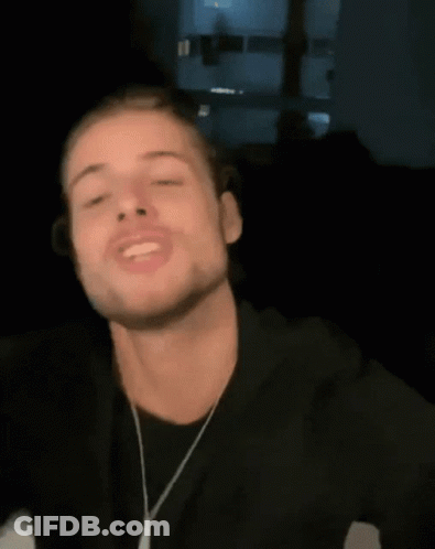 Man With Beard Making Funny Face With Eyes Closed GIF