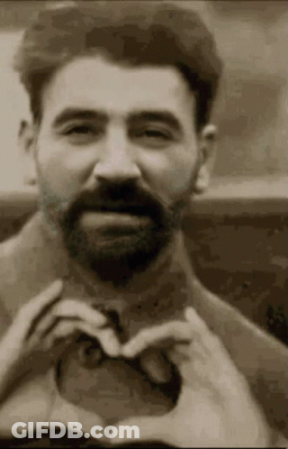 Man With Beard Making Heart Shape GIF