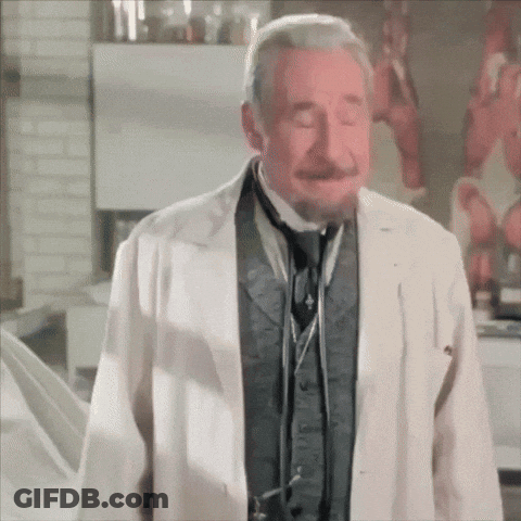 Man With Beard, Mustache, White Coat, Tie GIF