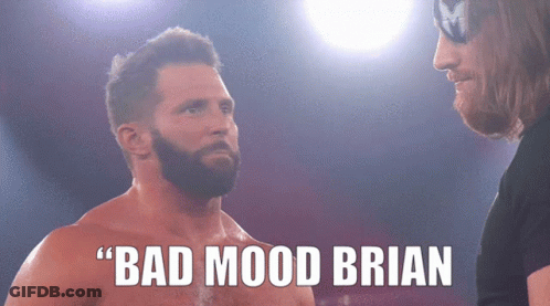 Man With Beard Next To Bad Mood Brian GIF