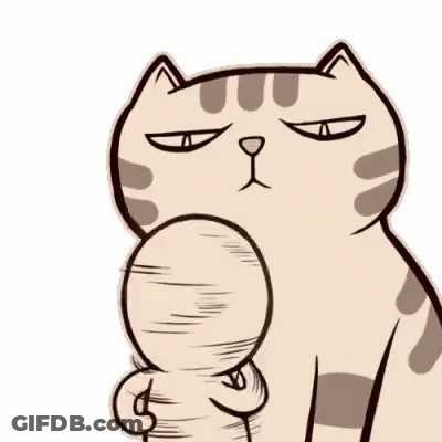 Man With Beard Next To Cartoon Cat GIF