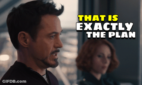 Man With Beard Next To Woman Saying Exactly The Plan GIF