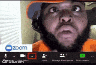 Man With Beard On Video Call With Zoom Logo GIF
