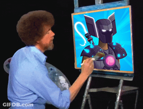 Man With Beard Painting Robot GIF