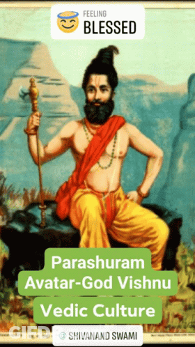 Man With Beard Parashuram Avatar God Vishnu Vedic Culture GIF