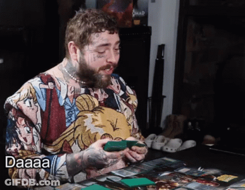 Man With Beard Playing Cards Daaaa GIF
