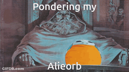 Man With Beard Pondering My Alieorb GIF