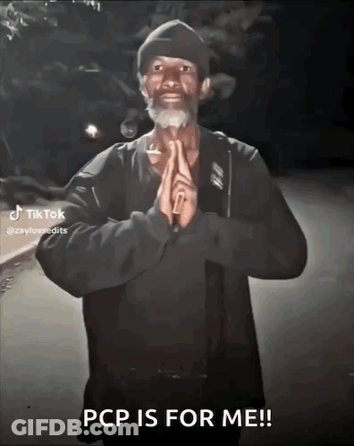 Man With Beard Praying Says PCP Is For Me GIF