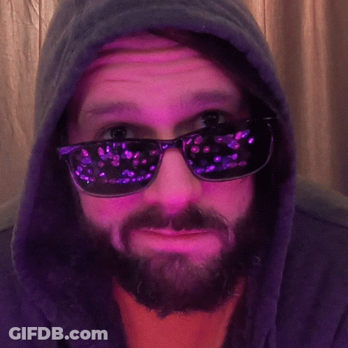 Man With Beard Purple Sunglasses Hoodie GIF
