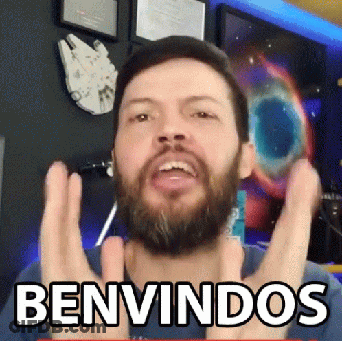 Man With Beard Saying Benvindos GIF
