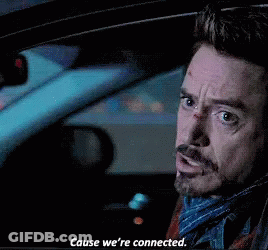 Man With Beard Saying Cause We're Connected GIF